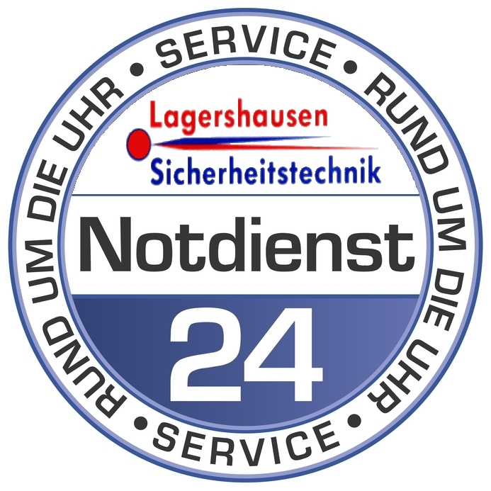 Das Bild zeigt das Logo von Lagershausen Sicherheitstechnik und Schlüsseldienst // The picture shows the logo of Lagershausen Securtiy and lock and key service